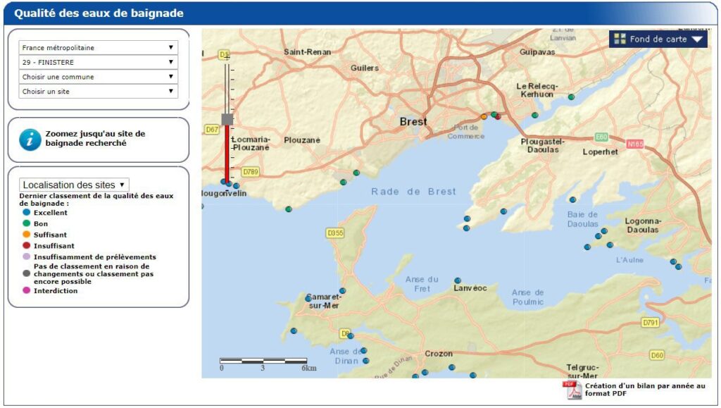 Carte interactive eauxbaignade